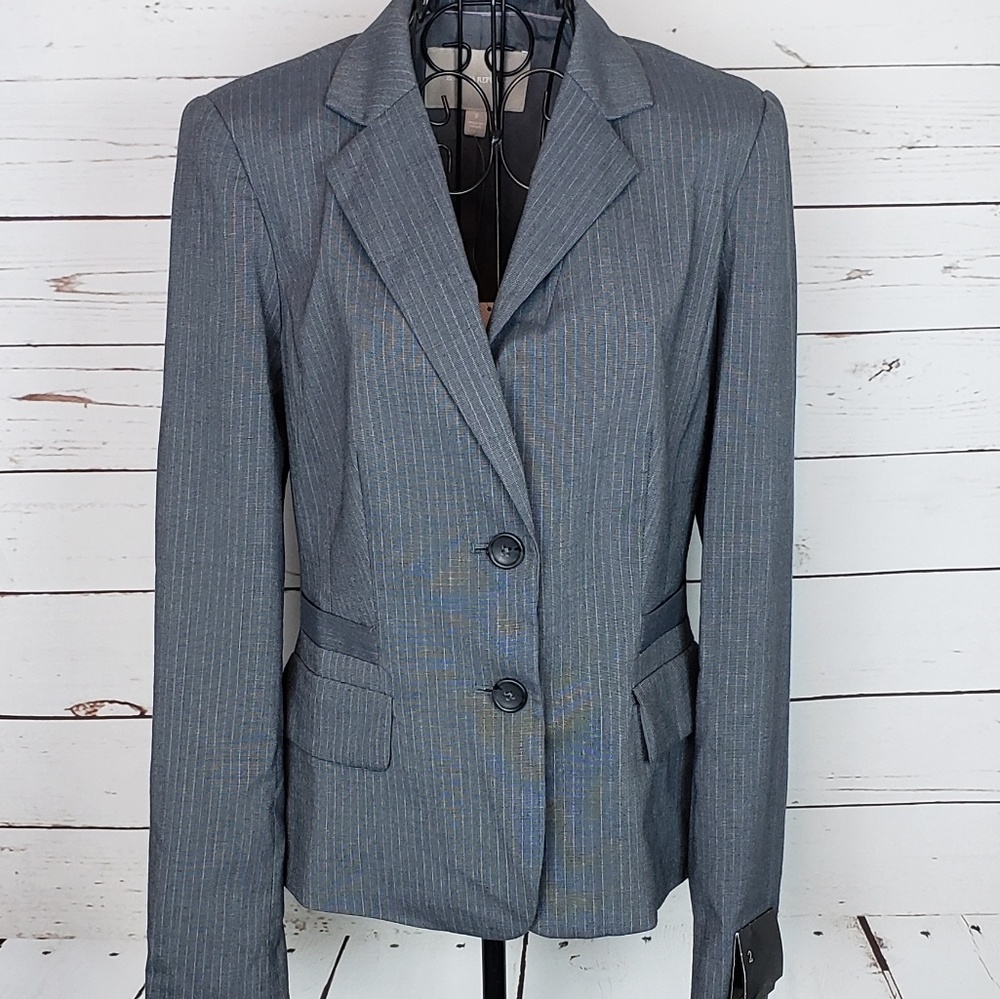 Banana Republic Factory Gray Pinstripe Career Blazer NWT